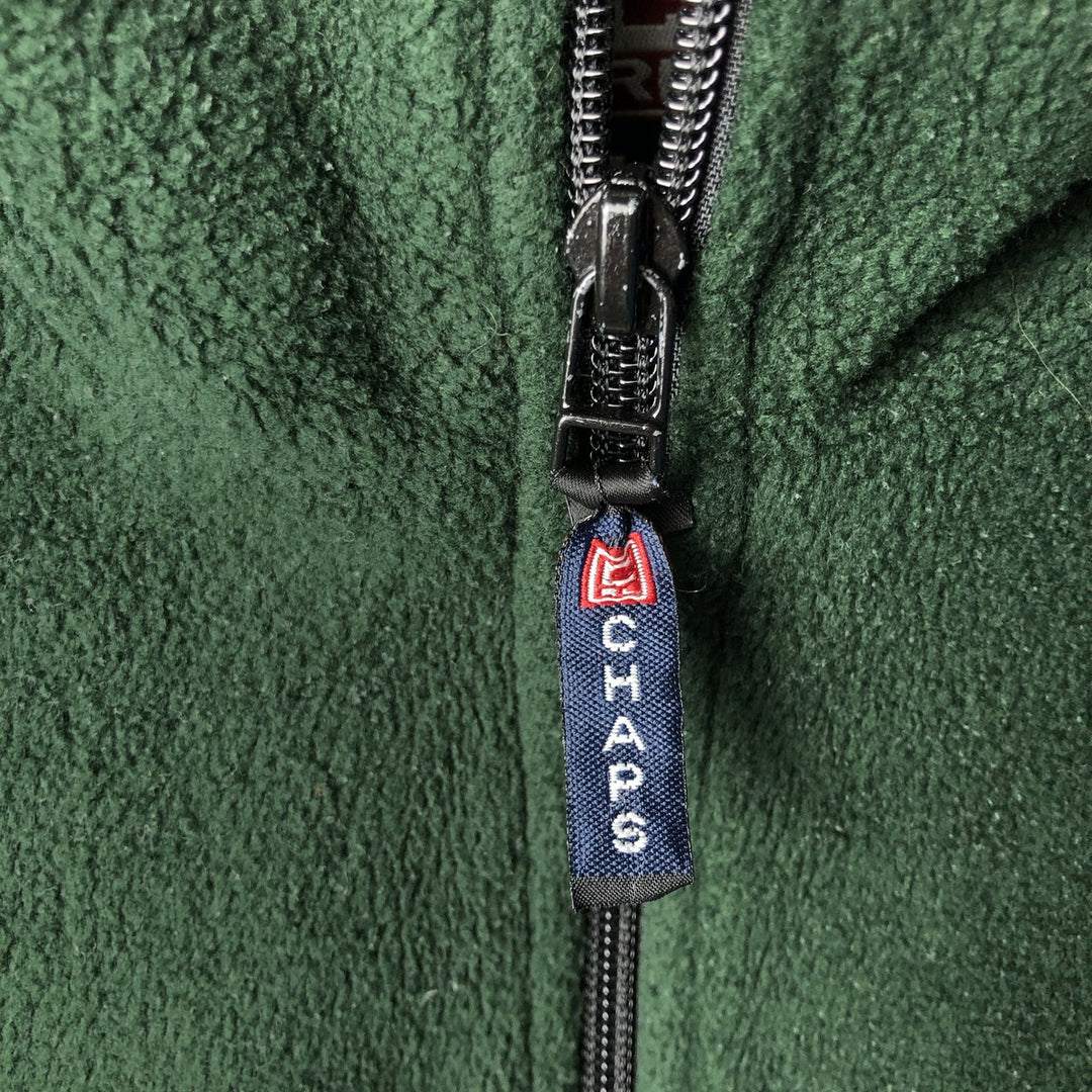 Ralph Lauren Chaps Half-Zip Fleece Pullover, Men's XL polyester green type Vintage Second Hand