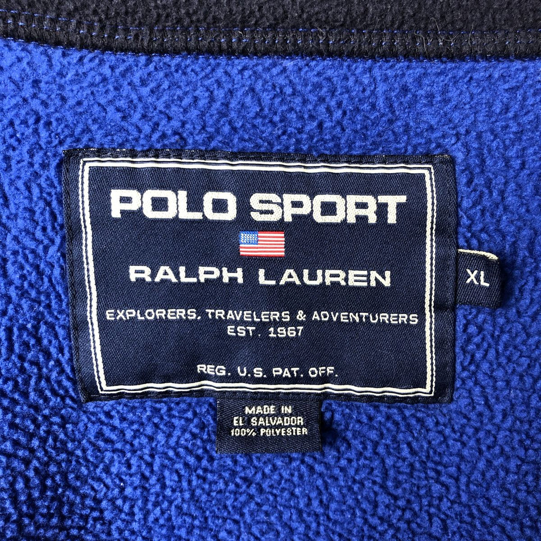 Ralph Lauren POLO SPORT Men's Fleece Jacket (Size XL) polyester blue type Vintage Second Hand