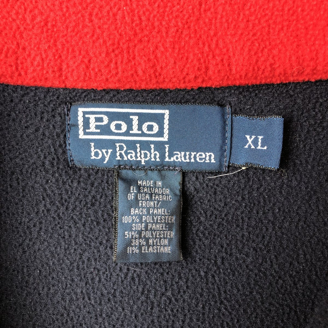 Ralph Lauren POLO by Ralph Lauren Half Zip Fleece Pullover Men's XL polyester navy blue type Vintage Second Hand