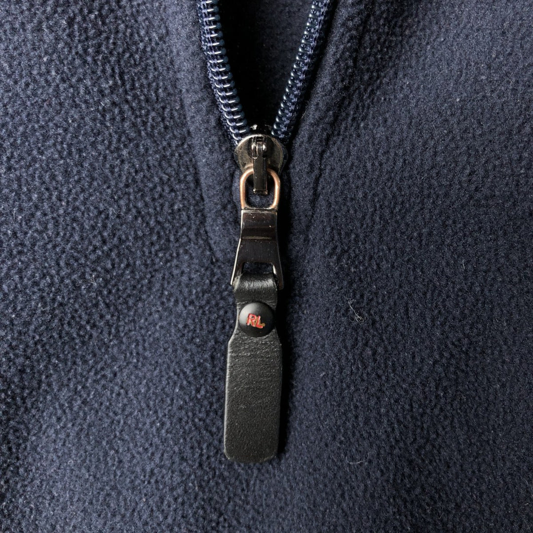 Ralph Lauren POLO by Ralph Lauren Half Zip Fleece Pullover Men's XL polyester navy blue type Vintage Second Hand