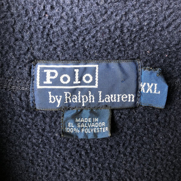 Ralph Lauren POLO by Ralph Lauren Half-Zip Fleece Pullover, Men's XXL polyester navy blue type Vintage Second Hand