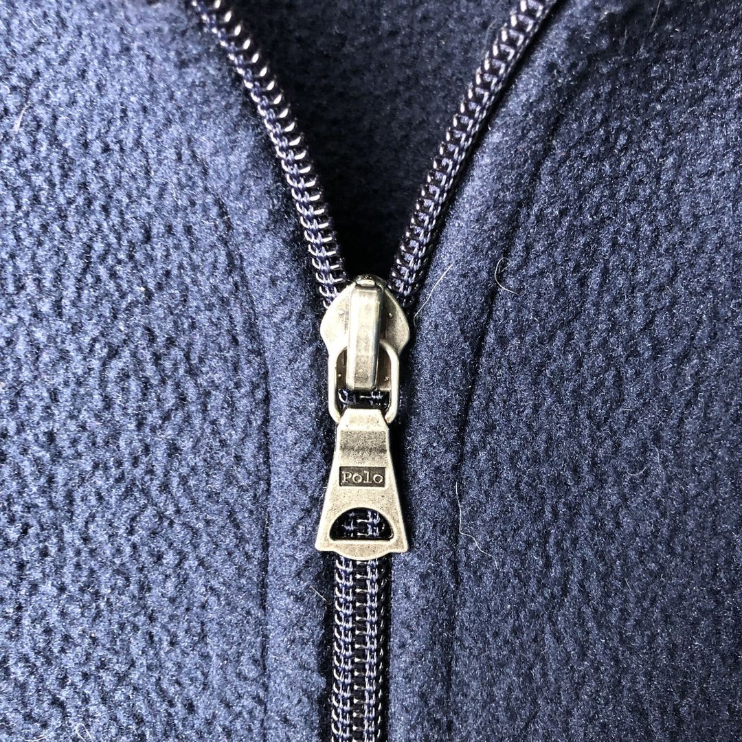 Ralph Lauren POLO by Ralph Lauren Half-Zip Fleece Pullover, Men's XXL polyester navy blue type Vintage Second Hand