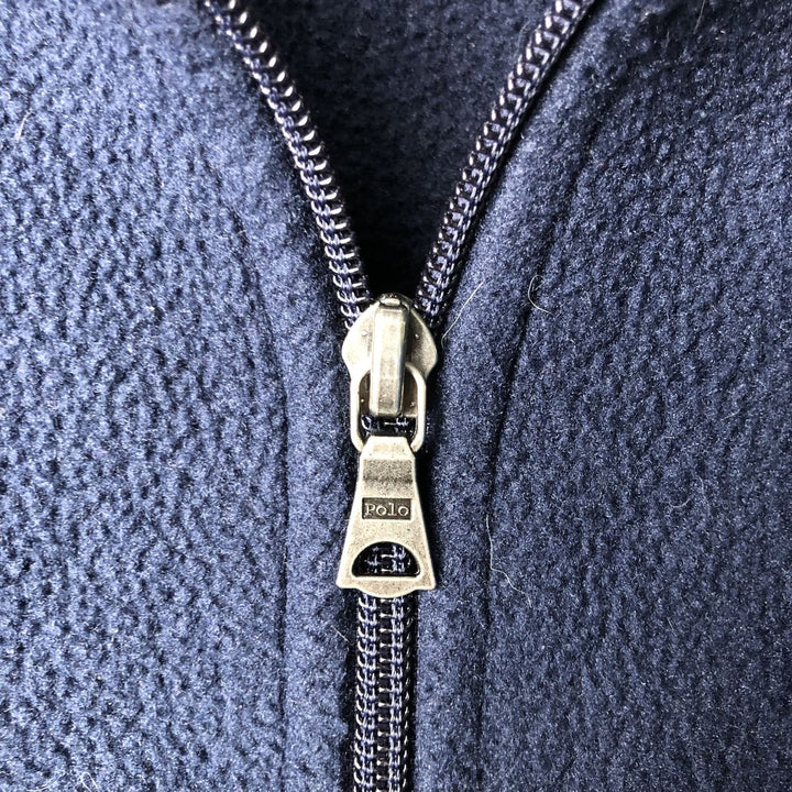Ralph Lauren POLO by Ralph Lauren Half-Zip Fleece Pullover, Men's XXL polyester navy blue type Vintage Second Hand