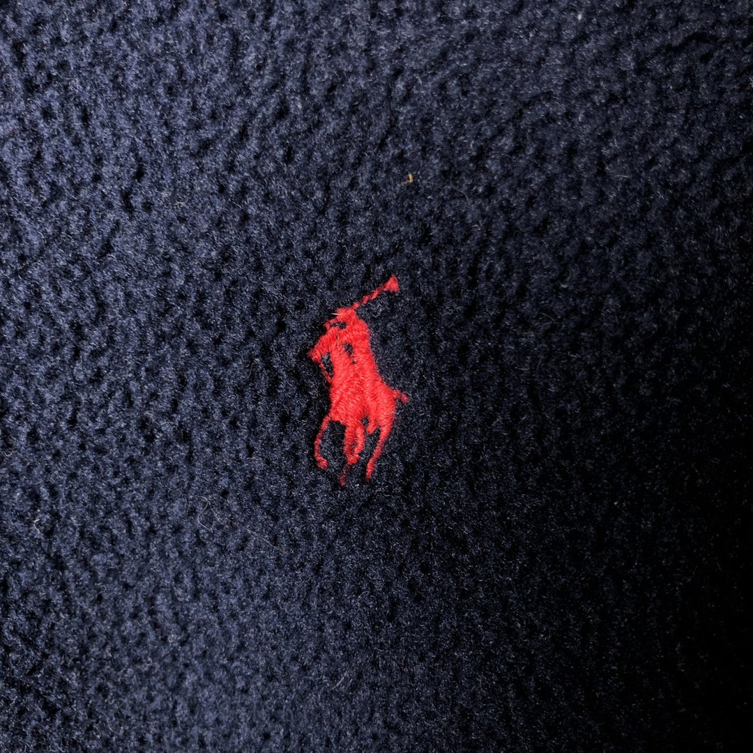 Ralph Lauren POLO by Ralph Lauren Half-Zip Fleece Pullover, Men's XXL polyester navy blue type Vintage Second Hand