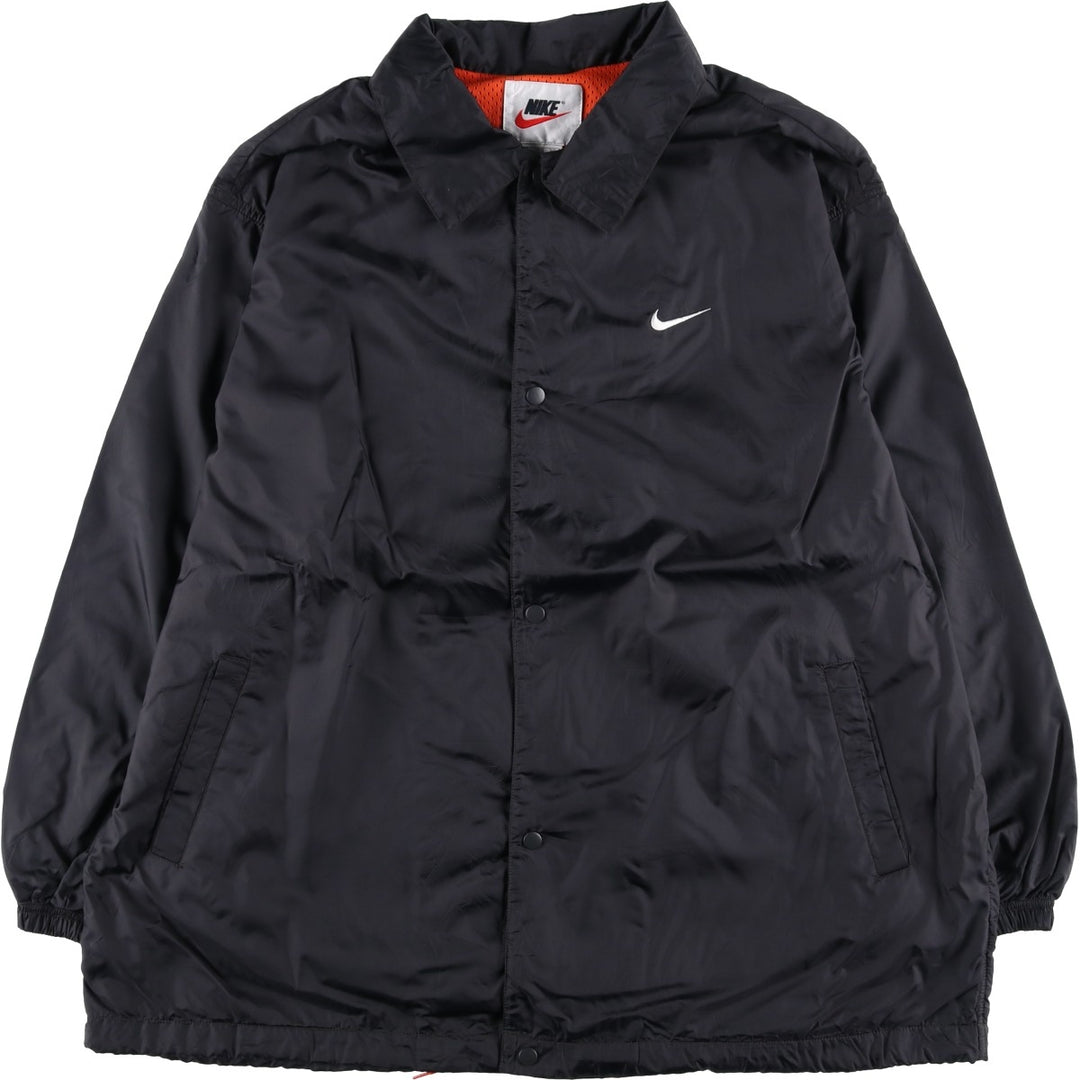 90'S Nike Coach Jacket with Back Logo, Men's Size XL, Vintage Nylon black type Vintage Second Hand