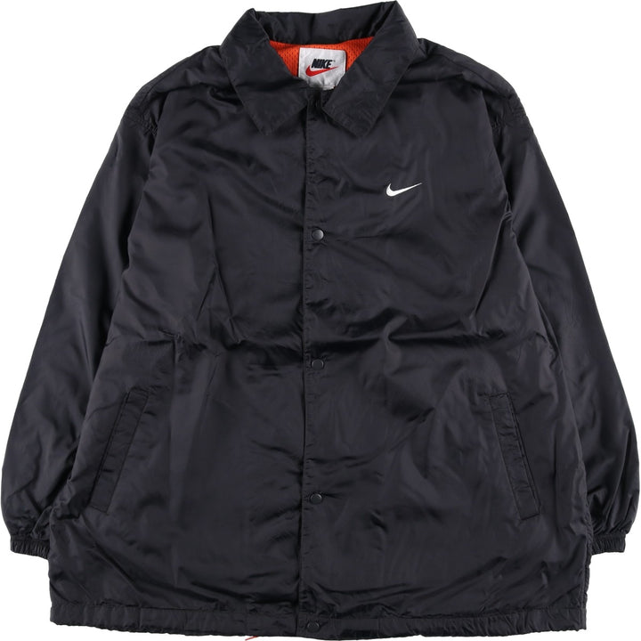 90'S Nike Coach Jacket with Back Logo, Men's Size XL, Vintage Nylon black type Vintage Second Hand