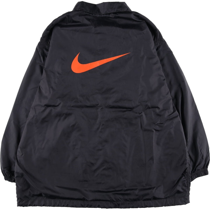 90'S Nike Coach Jacket with Back Logo, Men's Size XL, Vintage Nylon black type Vintage Second Hand