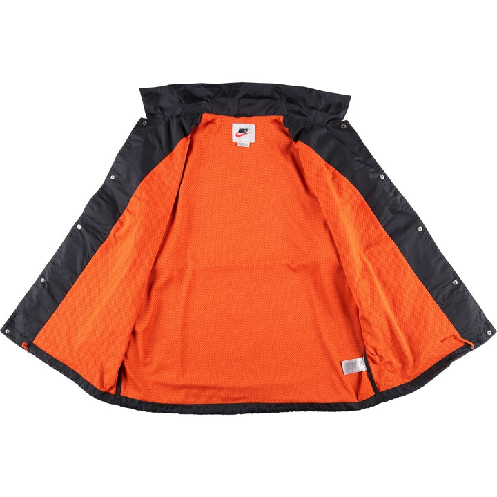 90'S Nike Coach Jacket with Back Logo, Men's Size XL, Vintage Nylon black type Vintage Second Hand