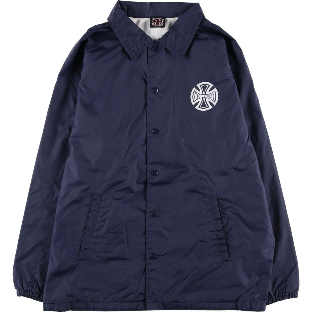 Independent Eagle Pattern Coach Jacket, Men's Size Medium cotton navy blue type Vintage Second Hand