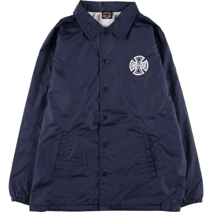 Independent Eagle Pattern Coach Jacket, Men's Size Medium cotton navy blue type Vintage Second Hand