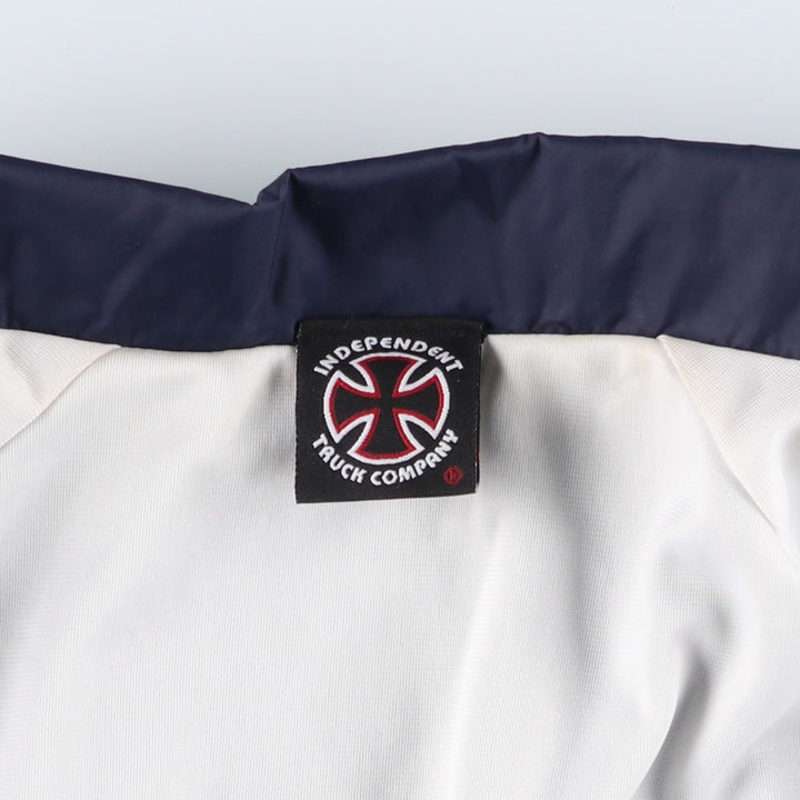 Independent Eagle Pattern Coach Jacket, Men's Size Medium cotton navy blue type Vintage Second Hand
