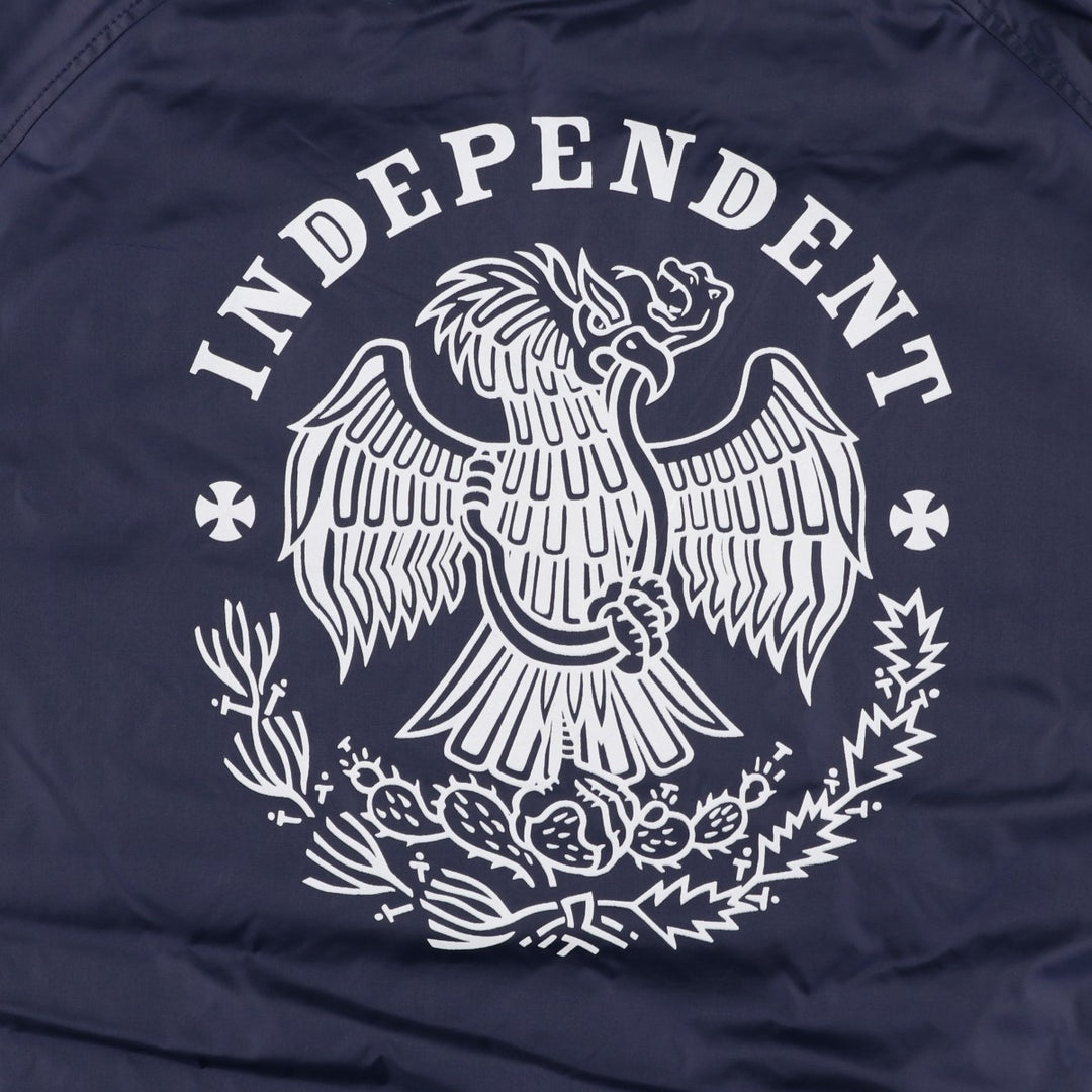 Independent Eagle Pattern Coach Jacket, Men's Size Medium cotton navy blue type Vintage Second Hand