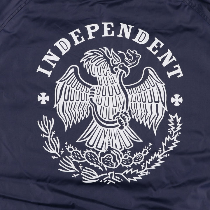 Independent Eagle Pattern Coach Jacket, Men's Size Medium cotton navy blue type Vintage Second Hand