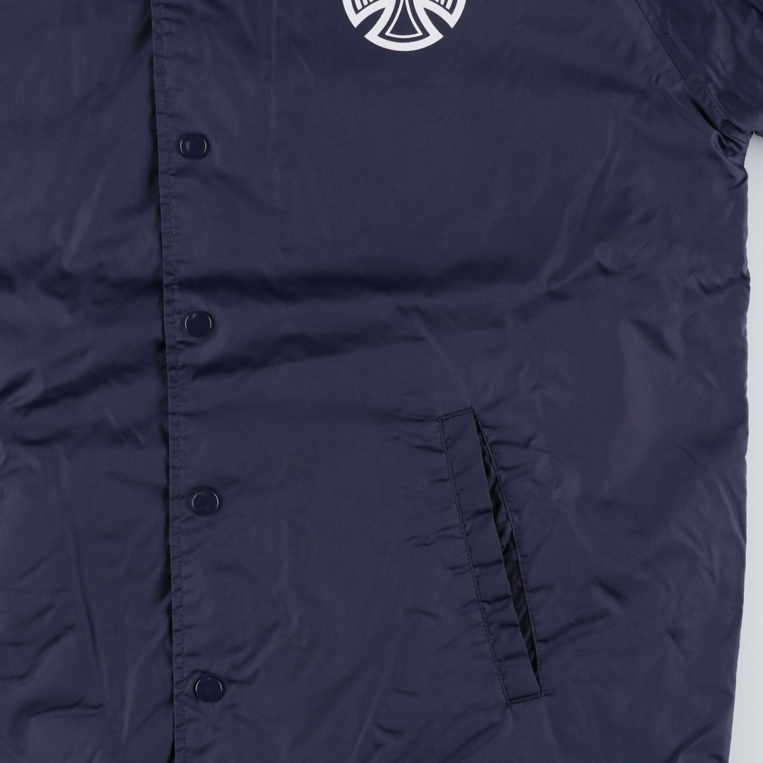 Independent Eagle Pattern Coach Jacket, Men's Size Medium cotton navy blue type Vintage Second Hand