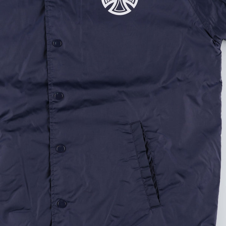 Independent Eagle Pattern Coach Jacket, Men's Size Medium cotton navy blue type Vintage Second Hand