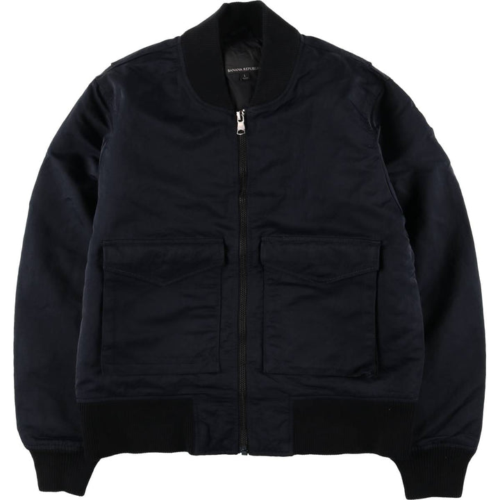 Banana Republic Bomber Jacket, Padded Puffer Jacket, Men's Size L Nylon black type Vintage Second Hand