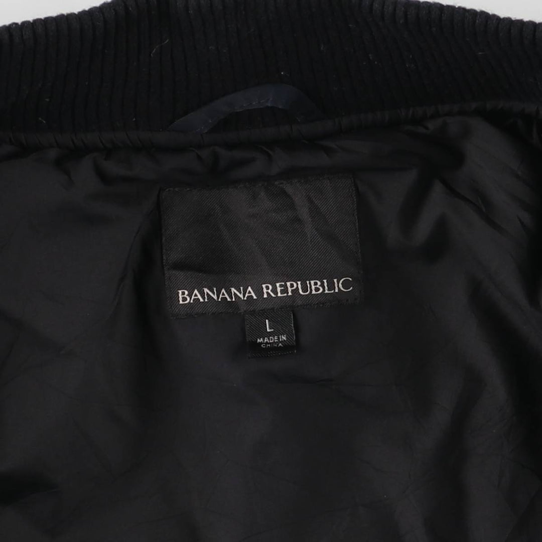 Banana Republic Bomber Jacket, Padded Puffer Jacket, Men's Size L Nylon black type Vintage Second Hand