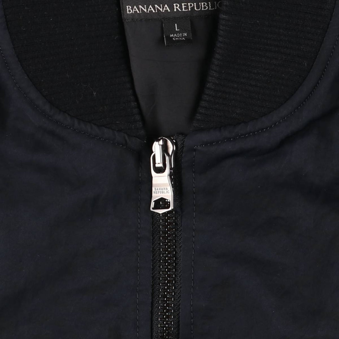 Banana Republic Bomber Jacket, Padded Puffer Jacket, Men's Size L Nylon black type Vintage Second Hand