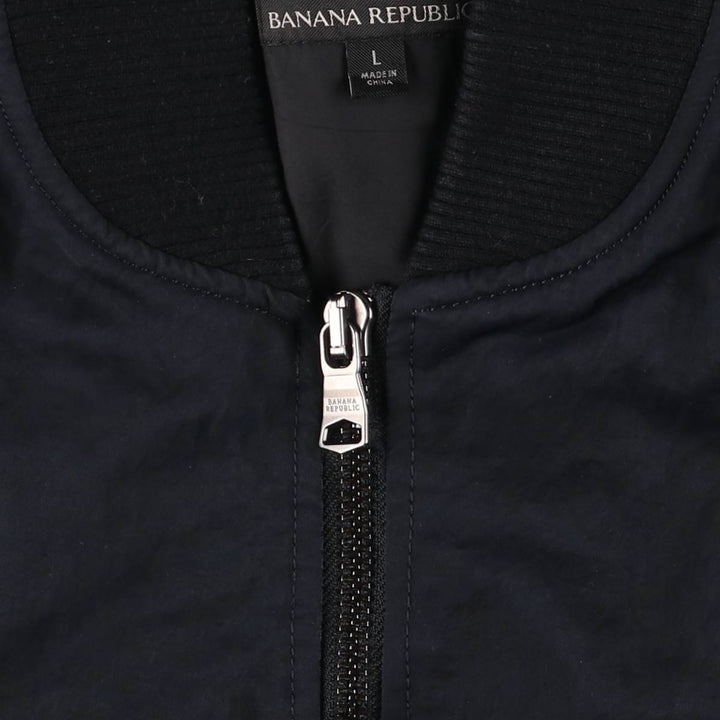 Banana Republic Bomber Jacket, Padded Puffer Jacket, Men's Size L Nylon black type Vintage Second Hand