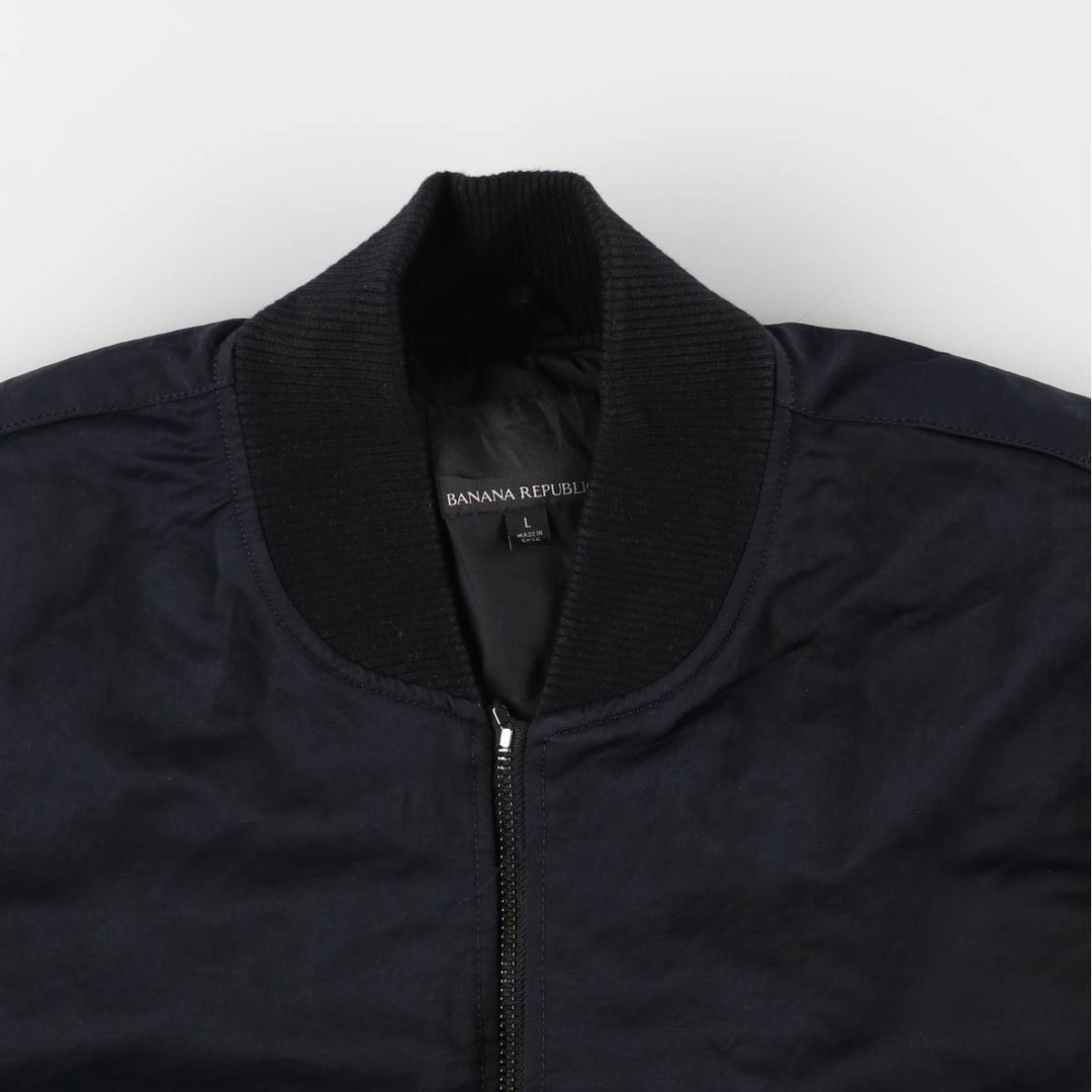 Banana Republic Bomber Jacket, Padded Puffer Jacket, Men's Size L Nylon black type Vintage Second Hand
