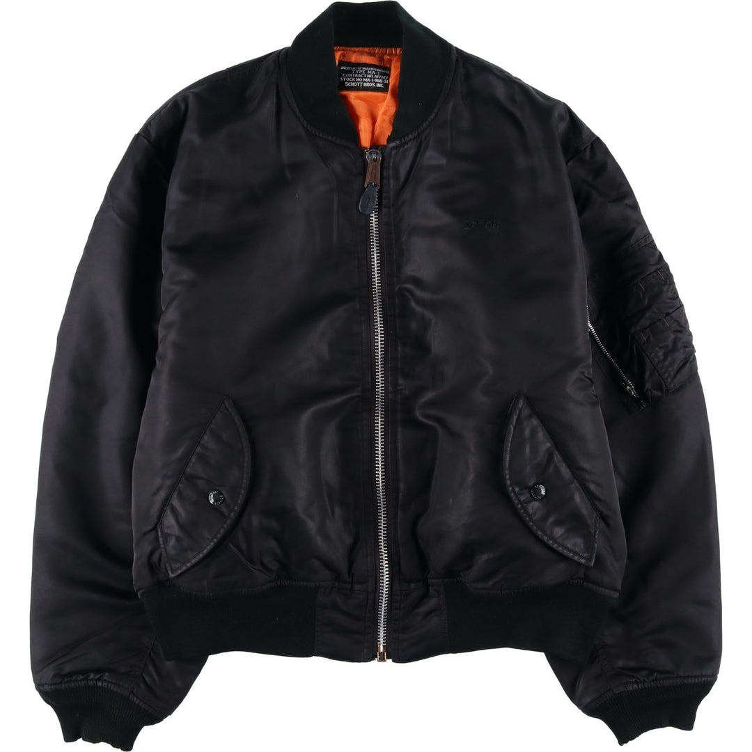 Vintage Schott MA-1 style padded military flight jacket, men's size XL. unclear black type Vintage Second Hand