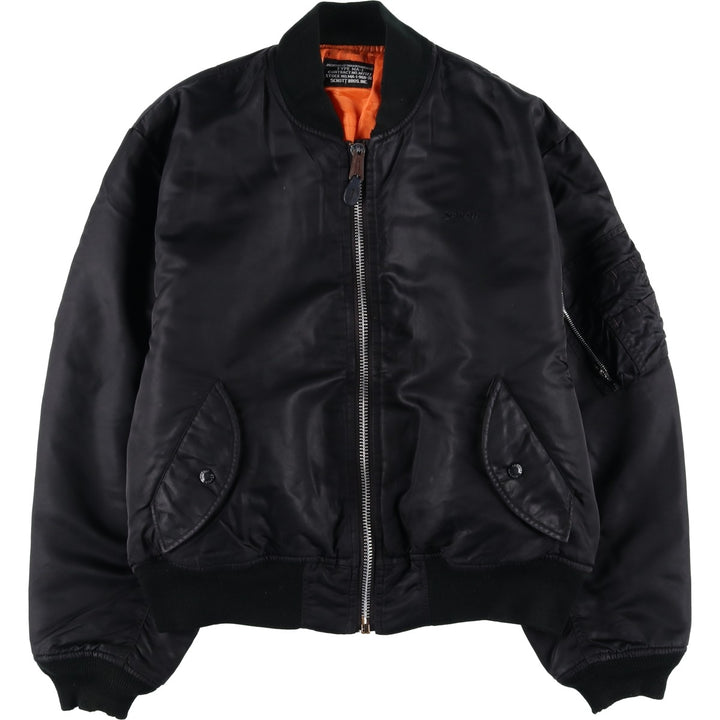 Vintage Schott MA-1 style padded military flight jacket, men's size XL. unclear black type Vintage Second Hand