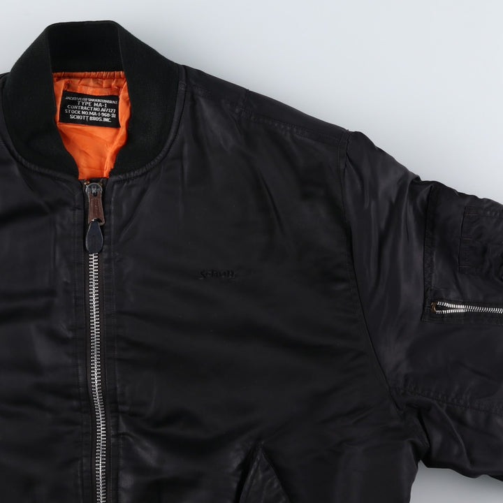 Vintage Schott MA-1 style padded military flight jacket, men's size XL. unclear black type Vintage Second Hand