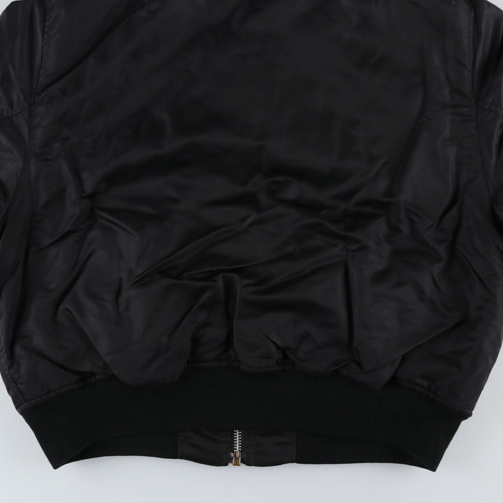 Vintage Schott MA-1 style padded military flight jacket, men's size XL. unclear black type Vintage Second Hand