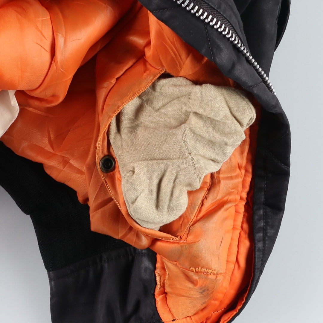 Vintage Schott MA-1 style padded military flight jacket, men's size XL. unclear black type Vintage Second Hand