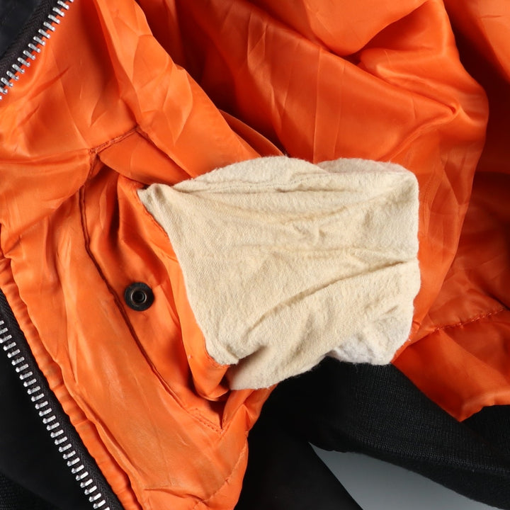 Vintage Schott MA-1 style padded military flight jacket, men's size XL. unclear black type Vintage Second Hand