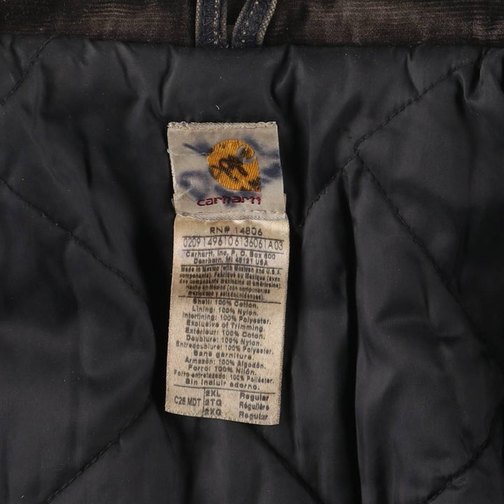 2000'S Carhartt Traditional Duck Work Jacket, Men's XXL cotton navy blue type Vintage Second Hand