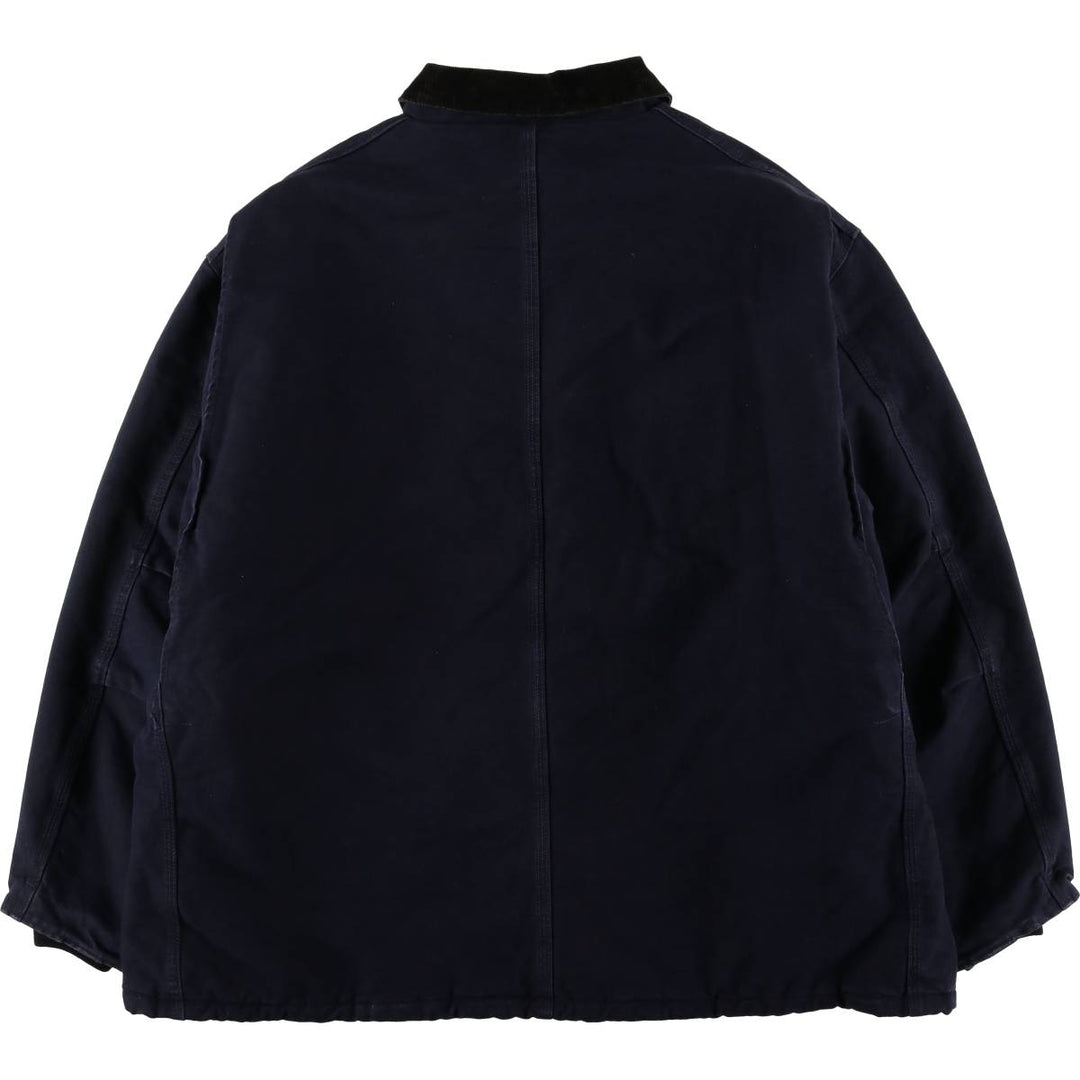 Oversized 2000'S Carhartt Traditional Padded Duck Work Jacket, Men's Size XXXL cotton navy blue type Vintage Second Hand