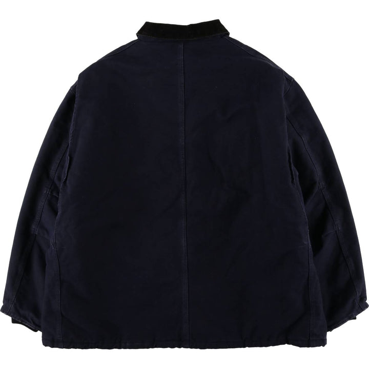 Oversized 2000'S Carhartt Traditional Padded Duck Work Jacket, Men's Size XXXL cotton navy blue type Vintage Second Hand