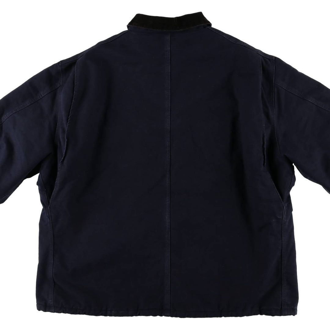 Oversized 2000'S Carhartt Traditional Padded Duck Work Jacket, Men's Size XXXL cotton navy blue type Vintage Second Hand