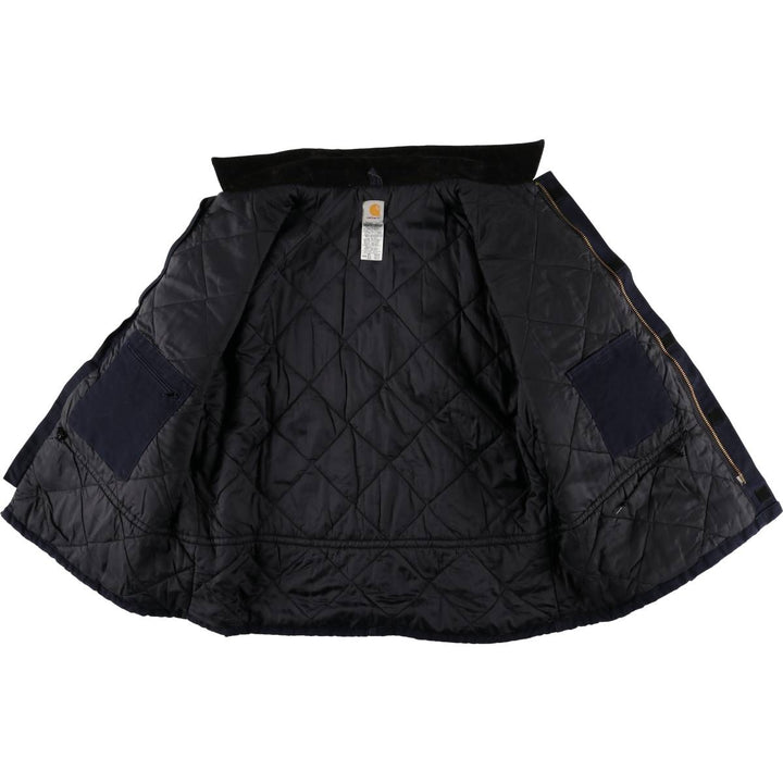 Oversized 2000'S Carhartt Traditional Padded Duck Work Jacket, Men's Size XXXL cotton navy blue type Vintage Second Hand