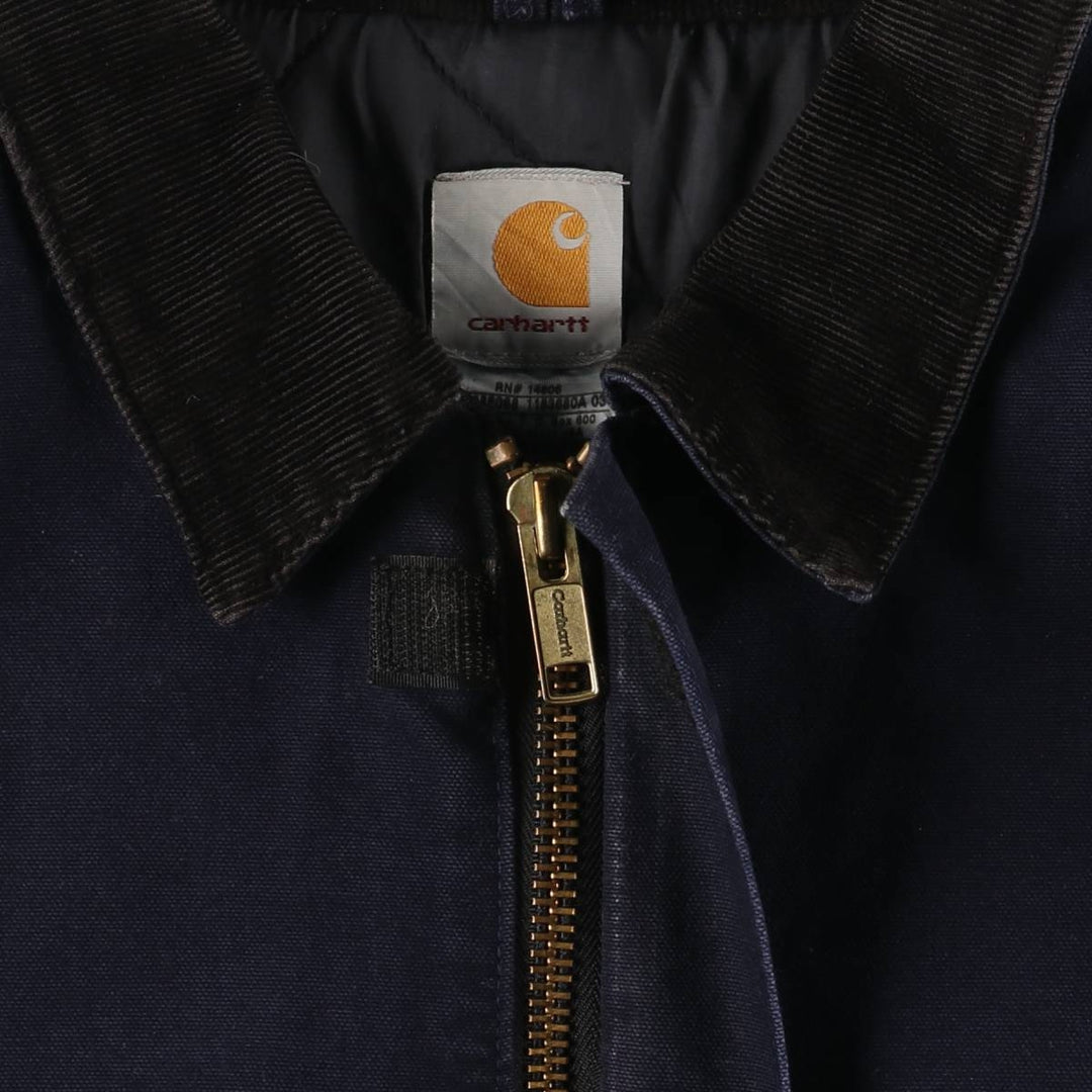 Oversized 2000'S Carhartt Traditional Padded Duck Work Jacket, Men's Size XXXL cotton navy blue type Vintage Second Hand