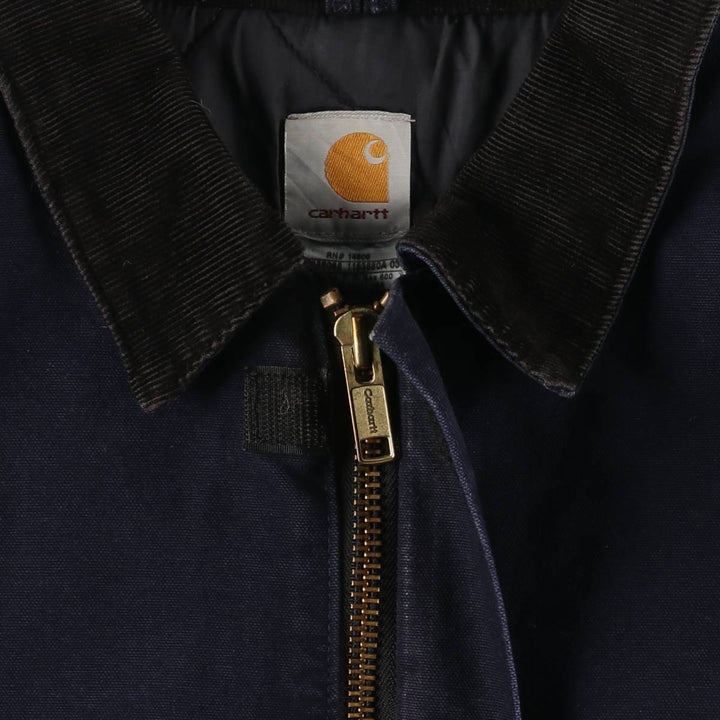 Oversized 2000'S Carhartt Traditional Padded Duck Work Jacket, Men's Size XXXL cotton navy blue type Vintage Second Hand