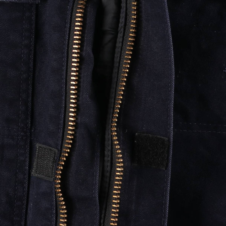 Oversized 2000'S Carhartt Traditional Padded Duck Work Jacket, Men's Size XXXL cotton navy blue type Vintage Second Hand