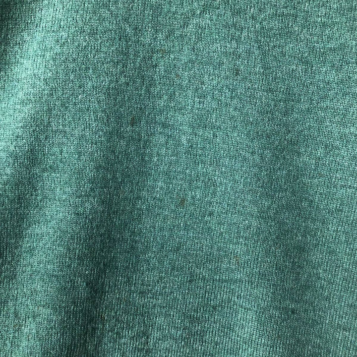 Burberry's London V-neck lambswool knit sweater, size L Lamb wool Emerald green Vintage Second Hand