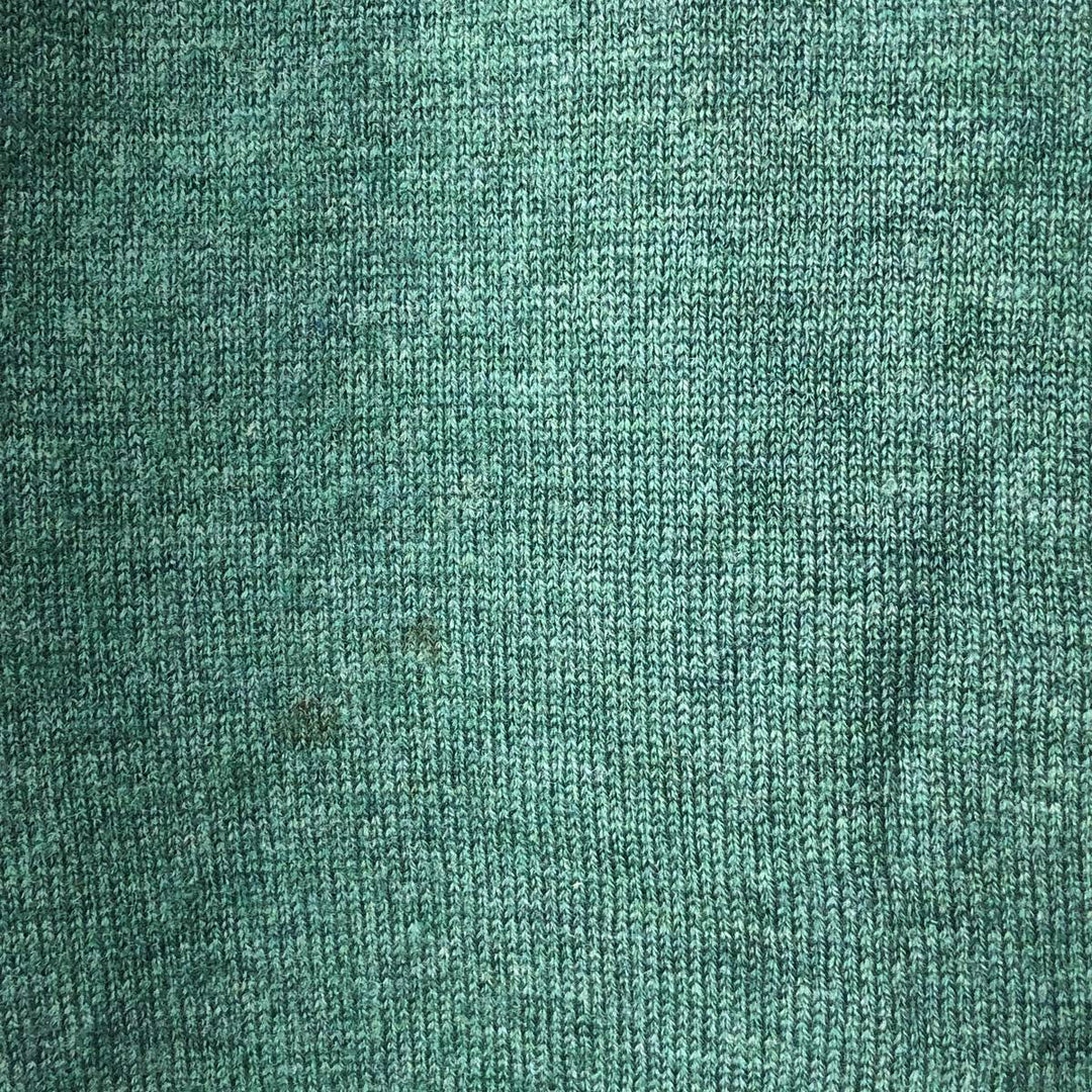 Burberry's London V-neck lambswool knit sweater, size L Lamb wool Emerald green Vintage Second Hand