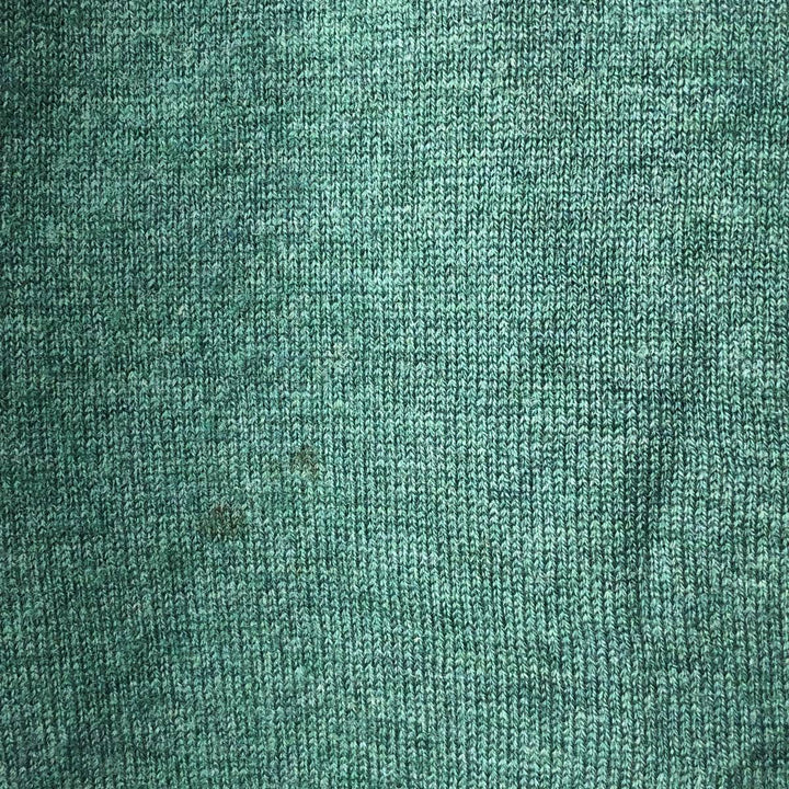 Burberry's London V-neck lambswool knit sweater, size L Lamb wool Emerald green Vintage Second Hand