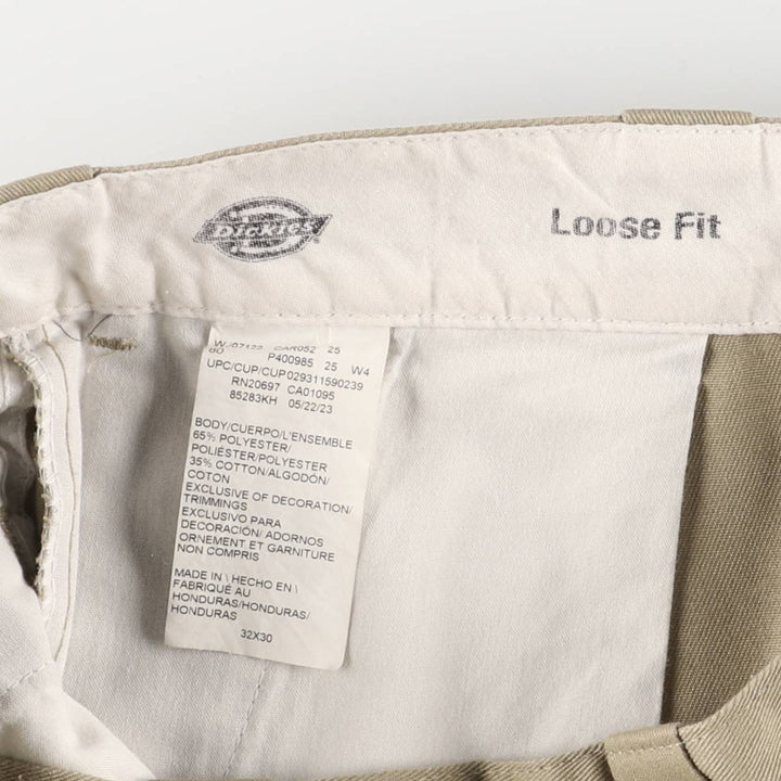 Dickies Loose Fit Double Knee Work Pants Men's W32 polyester Beige type Vintage Second Hand