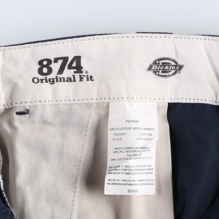 Dickies 874 Original Fit Work Pants for Men, W32 equivalent polyester navy blue type Vintage Second Hand