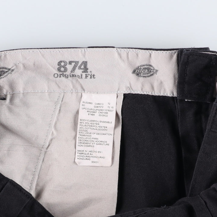 Dickies 874 Original Fit Work Pants, Men's, Size W34 polyester black type Vintage Second Hand