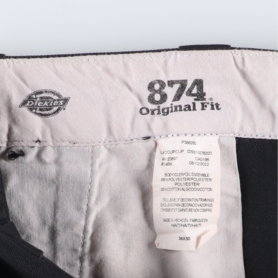 Dickies 874 Original Fit Work Pants, Men's, Size W35 polyester black type Vintage Second Hand