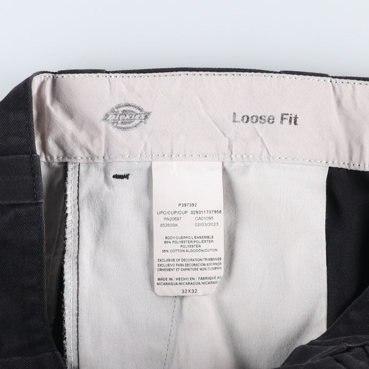 Dickies Loose Fit Double Knee Work Pants Men's W32 polyester black type Vintage Second Hand