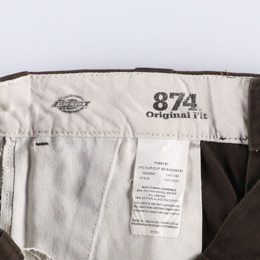 Dickies 874 Original Fit Work Pants, Men's, Size W30 polyester brown type Vintage Second Hand