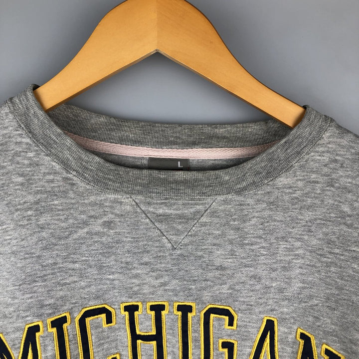 90s-00'S Nike TEAM Center Logo University of Michigan College Sweatshirt, Men's Size L cotton gray type Vintage Second Hand