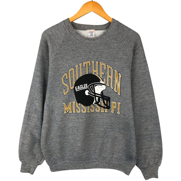 Vintage 70s-80'S Russell Jerseys triple print college sweatshirt, made in the USA, men's size L polyester gray type Vintage Second Hand