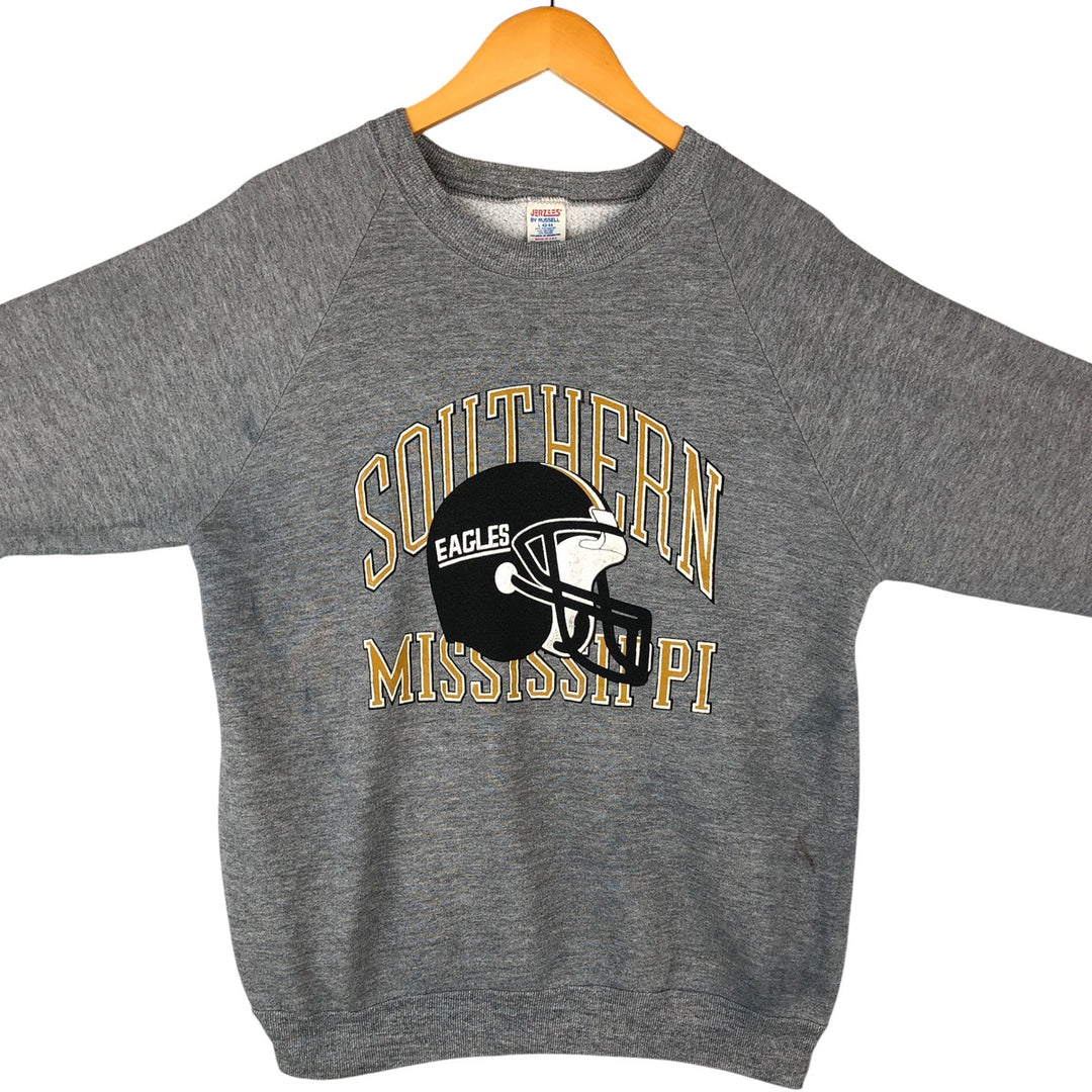 Vintage 70s-80'S Russell Jerseys triple print college sweatshirt, made in the USA, men's size L polyester gray type Vintage Second Hand